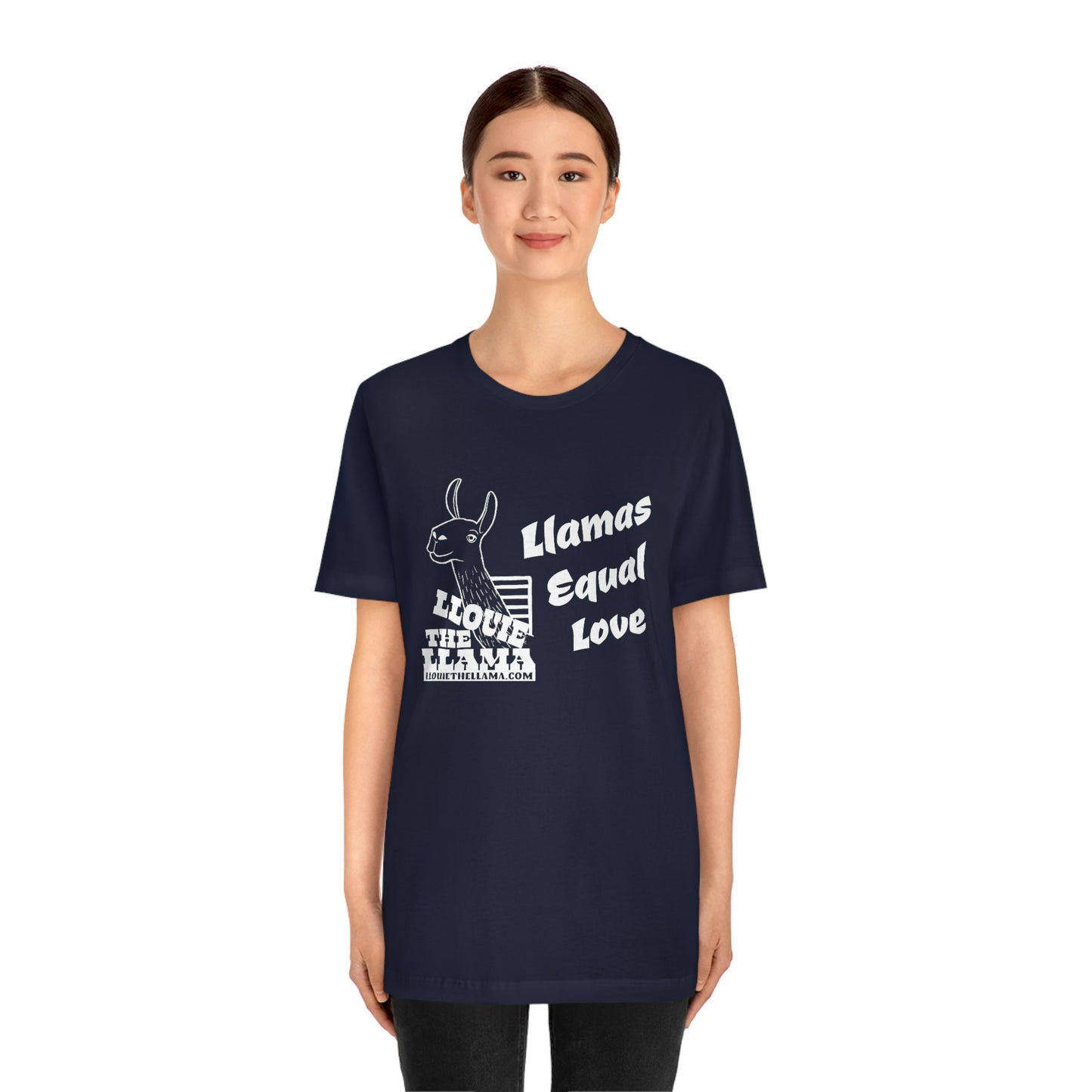 Llouie The Llama - Llamas Equal Love T-Shirt (White Print)