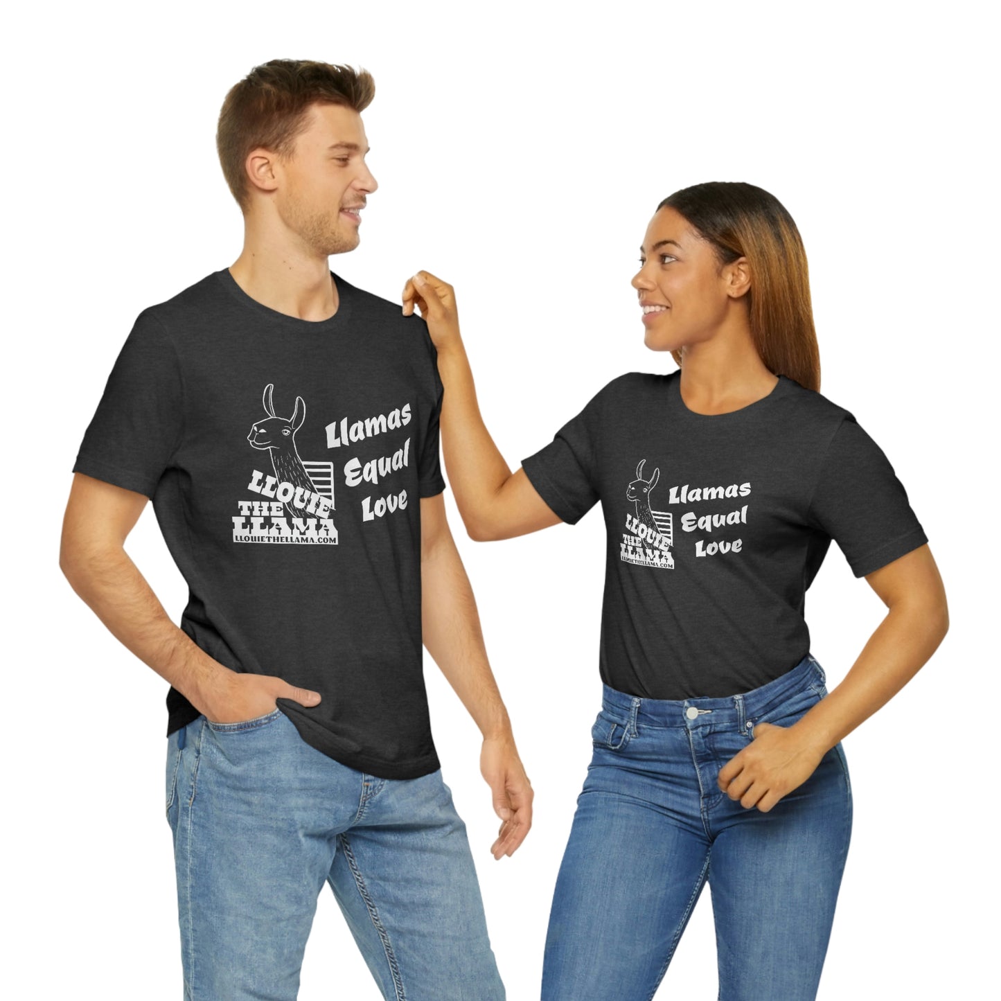 Llouie The Llama - Llamas Equal Love T-Shirt (White Print)