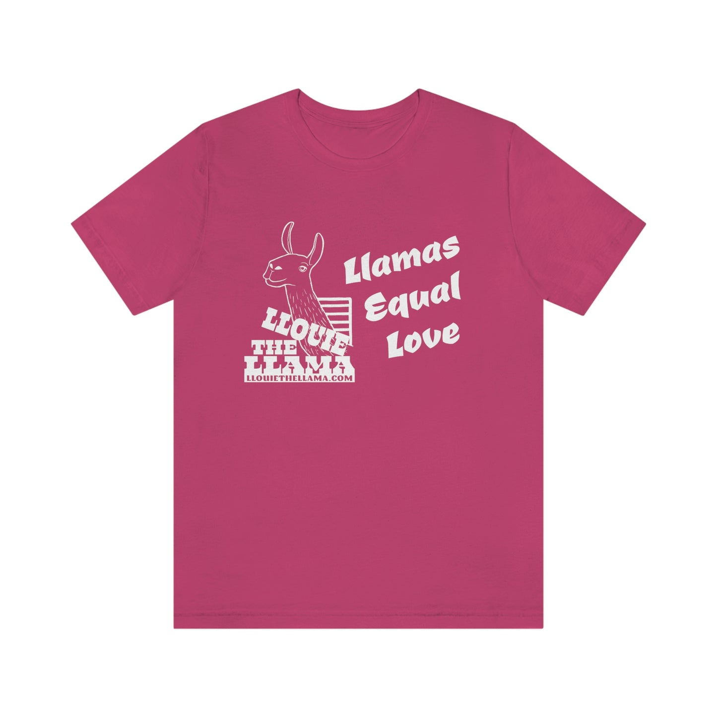 Llouie The Llama - Llamas Equal Love T-Shirt (White Print)