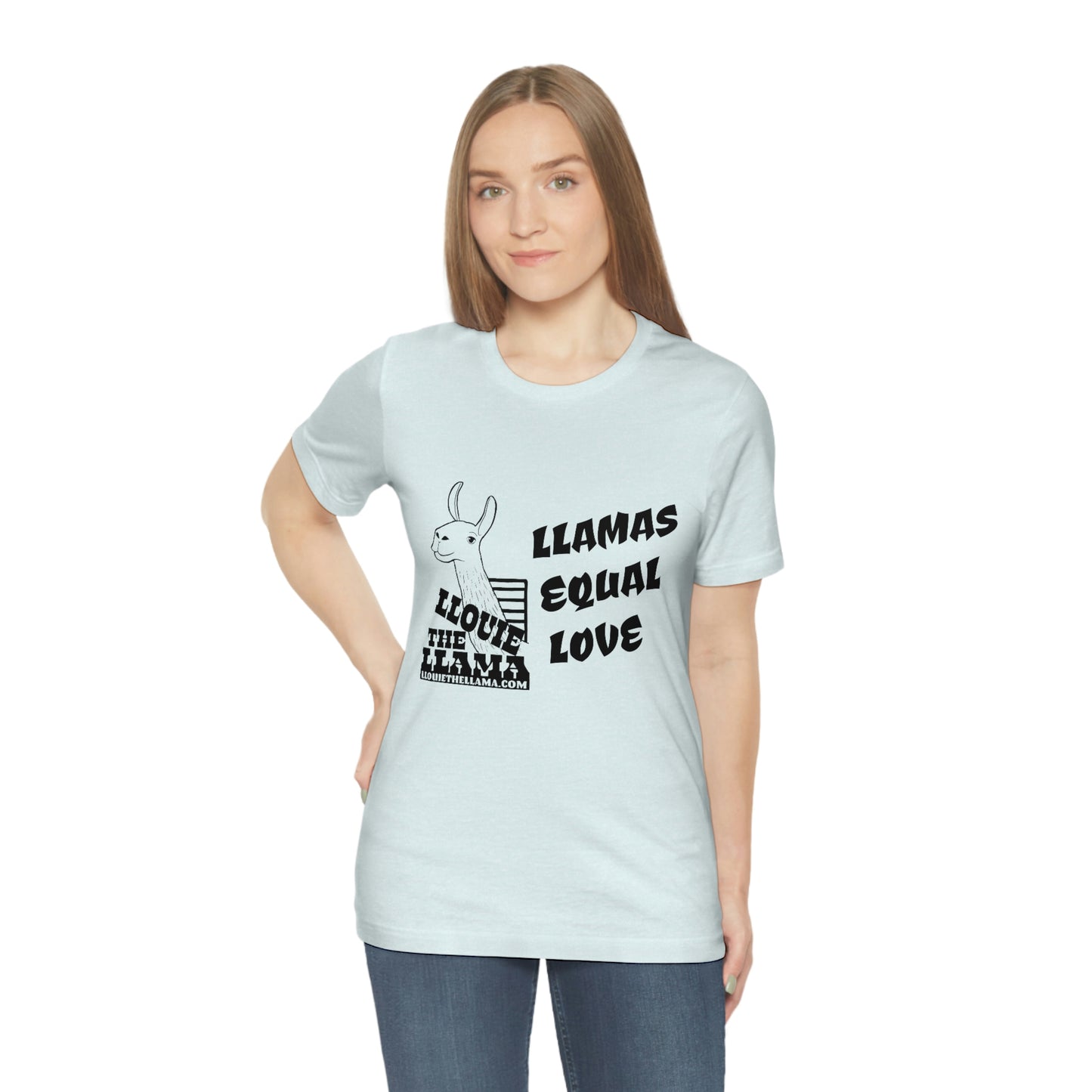 Llouie The Llama - Llamas Equal Love T-Shirt (Black Print)