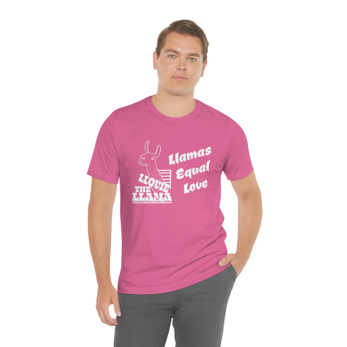 Llouie The Llama - Llamas Equal Love T-Shirt (White Print)