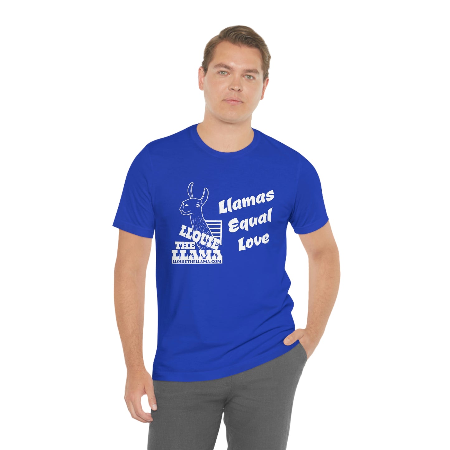 Llouie The Llama - Llamas Equal Love T-Shirt (White Print)