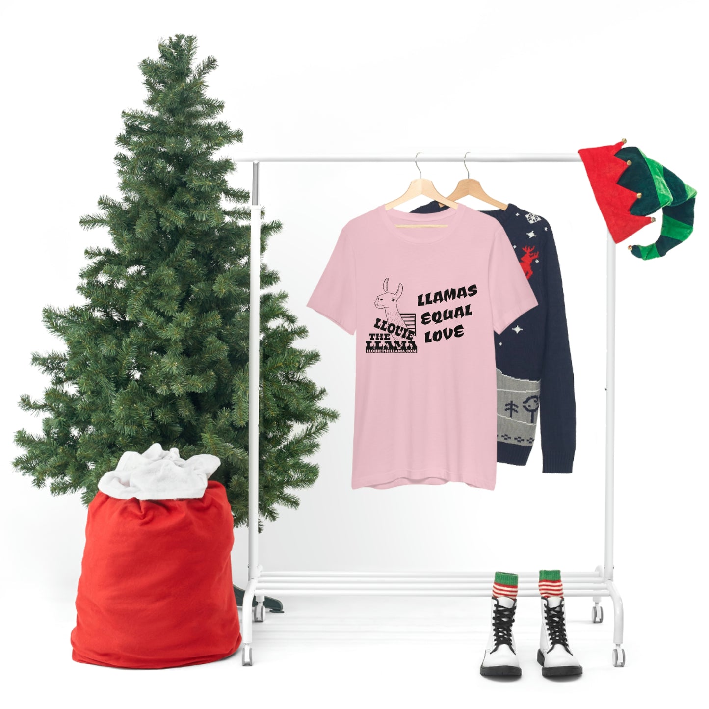 Llouie The Llama - Llamas Equal Love T-Shirt (Black Print)