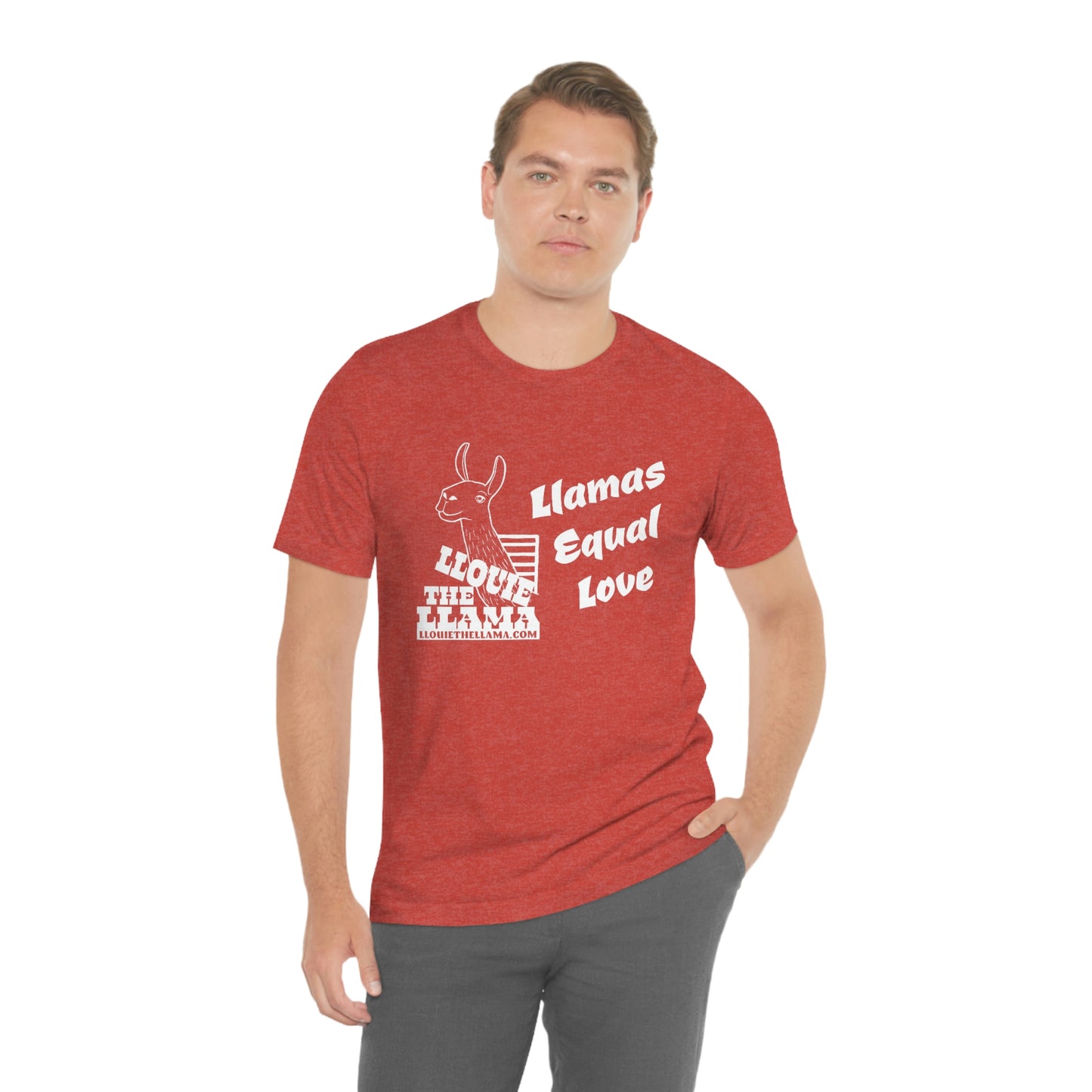 Llouie The Llama - Llamas Equal Love T-Shirt (White Print)