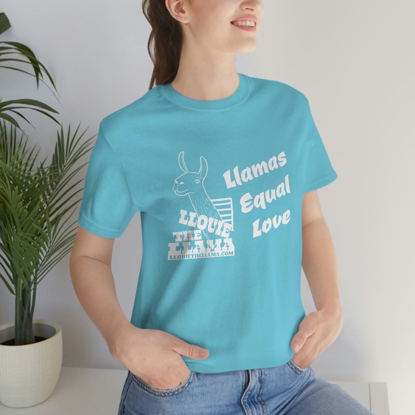 Llouie The Llama - Llamas Equal Love T-Shirt (White Print)