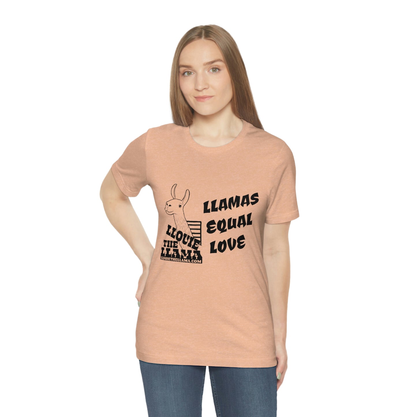 Llouie The Llama - Llamas Equal Love T-Shirt (Black Print)