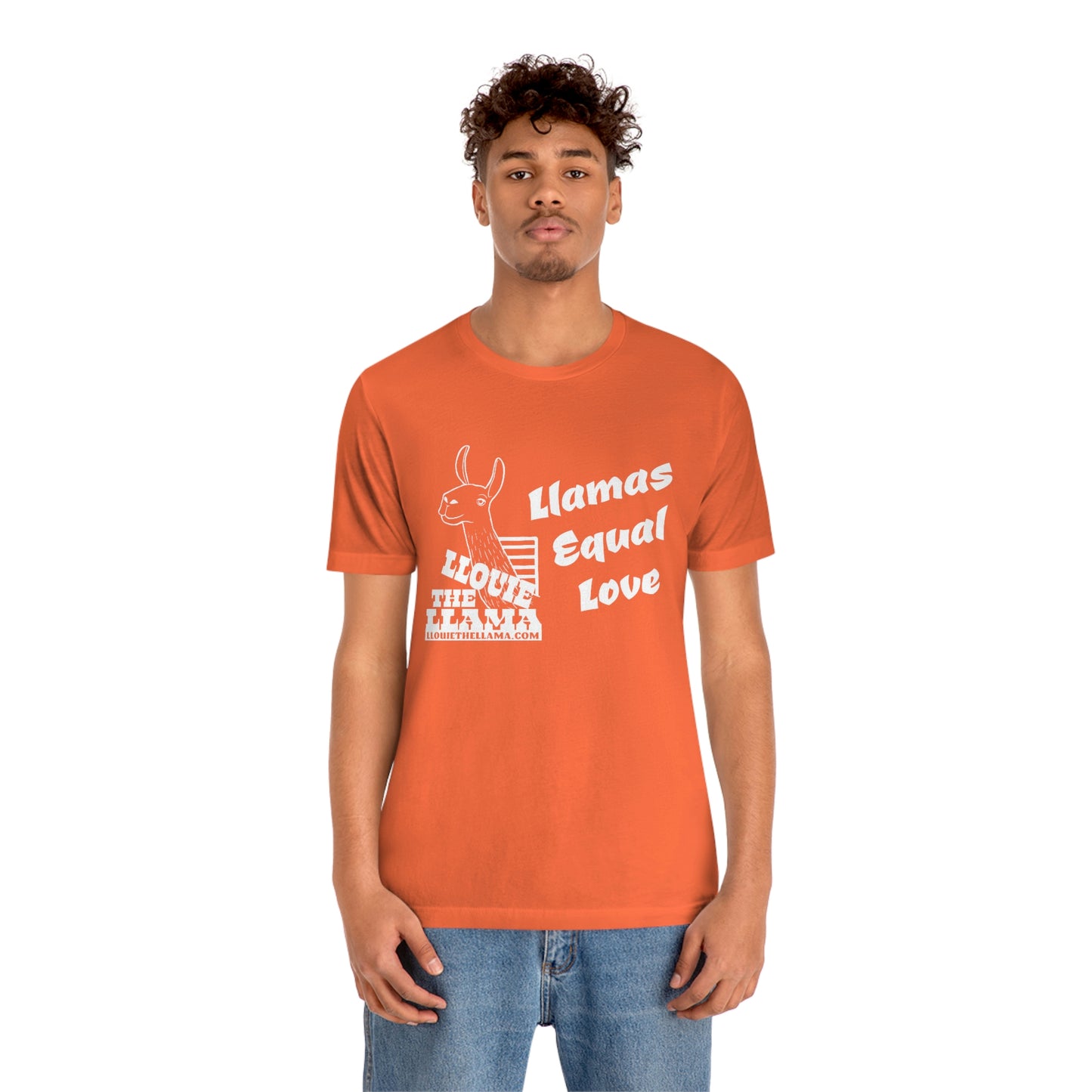 Llouie The Llama - Llamas Equal Love T-Shirt (White Print)