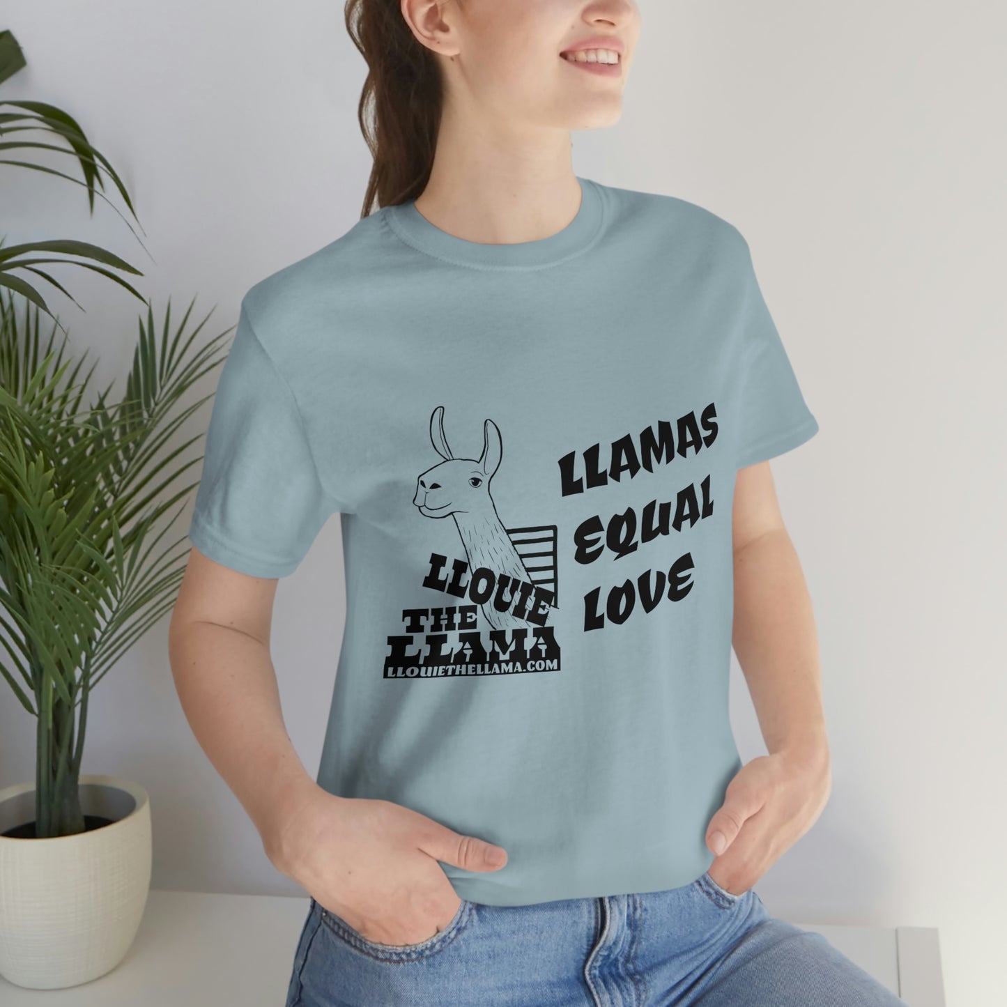 Llouie The Llama - Llamas Equal Love T-Shirt (Black Print)