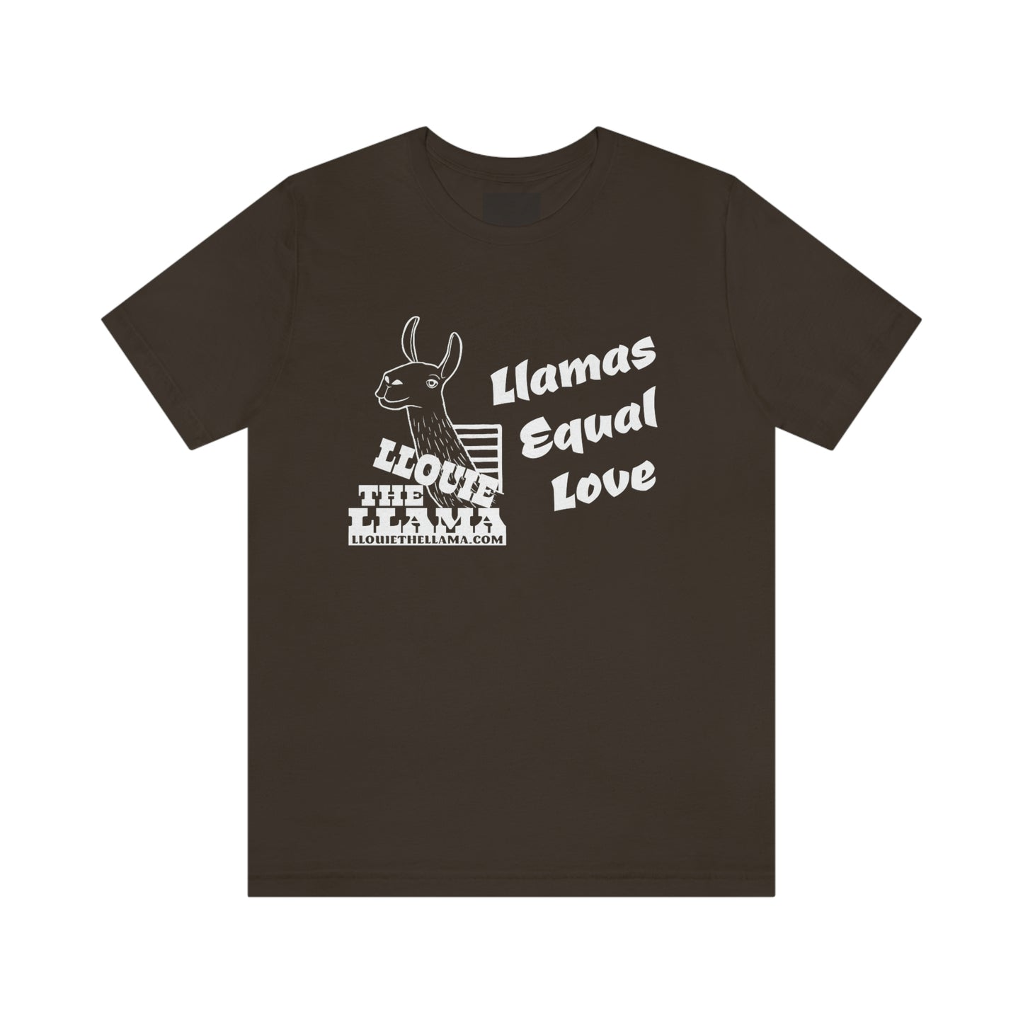 Llouie The Llama - Llamas Equal Love T-Shirt (White Print)