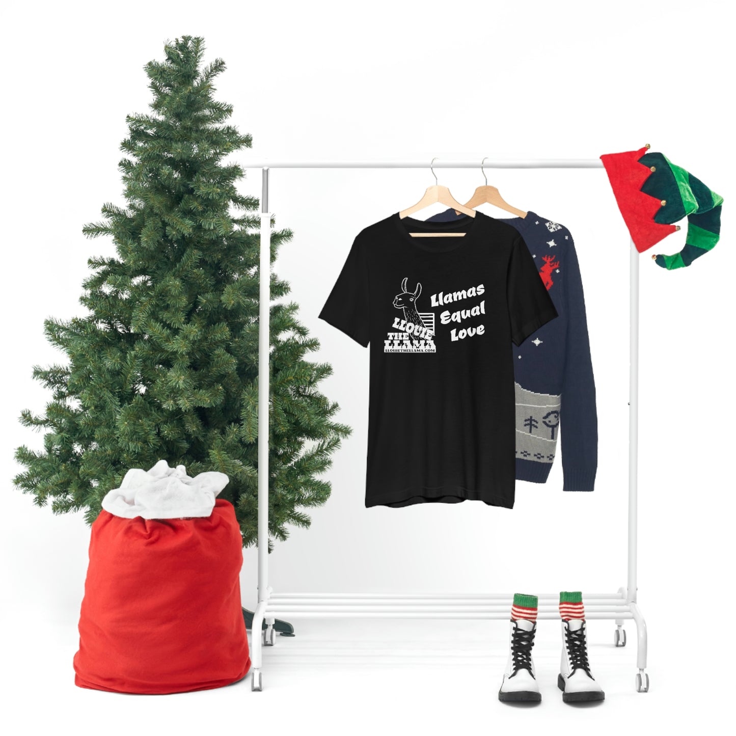 Llouie The Llama - Llamas Equal Love T-Shirt (White Print)