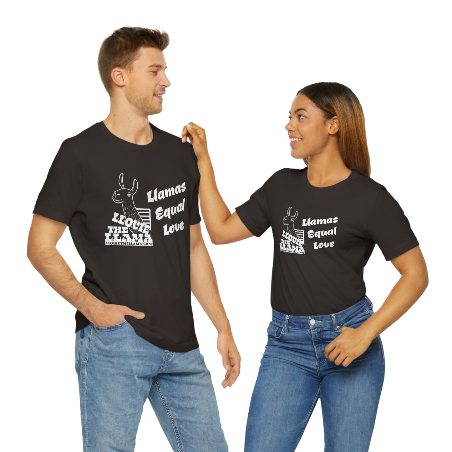 Llouie The Llama - Llamas Equal Love T-Shirt (White Print)