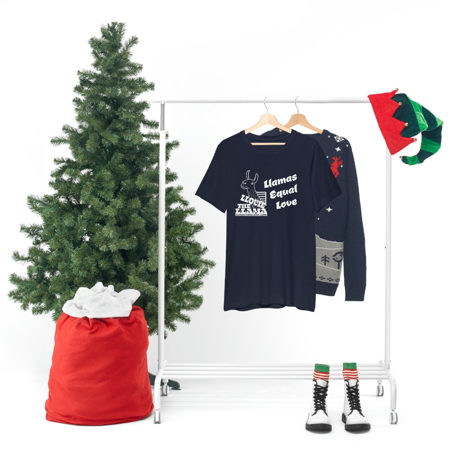 Llouie The Llama - Llamas Equal Love T-Shirt (White Print)