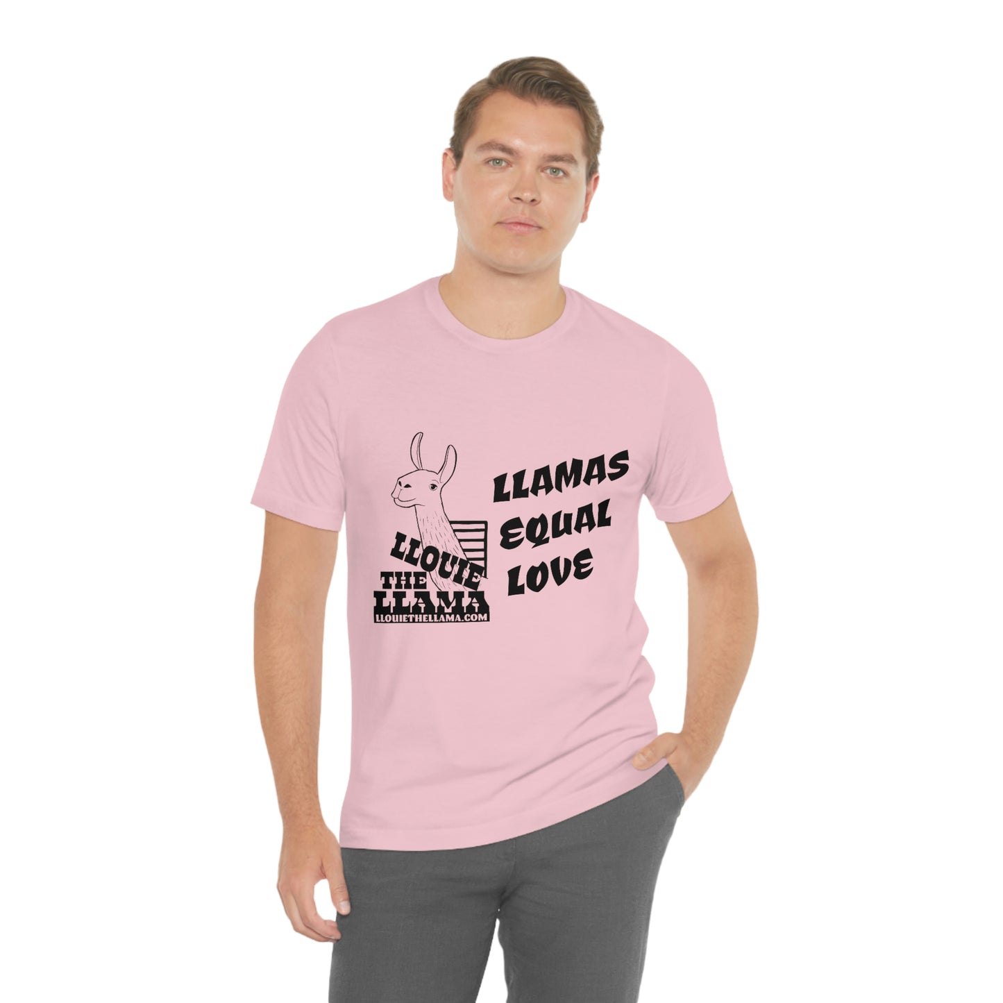 Llouie The Llama - Llamas Equal Love T-Shirt (Black Print)