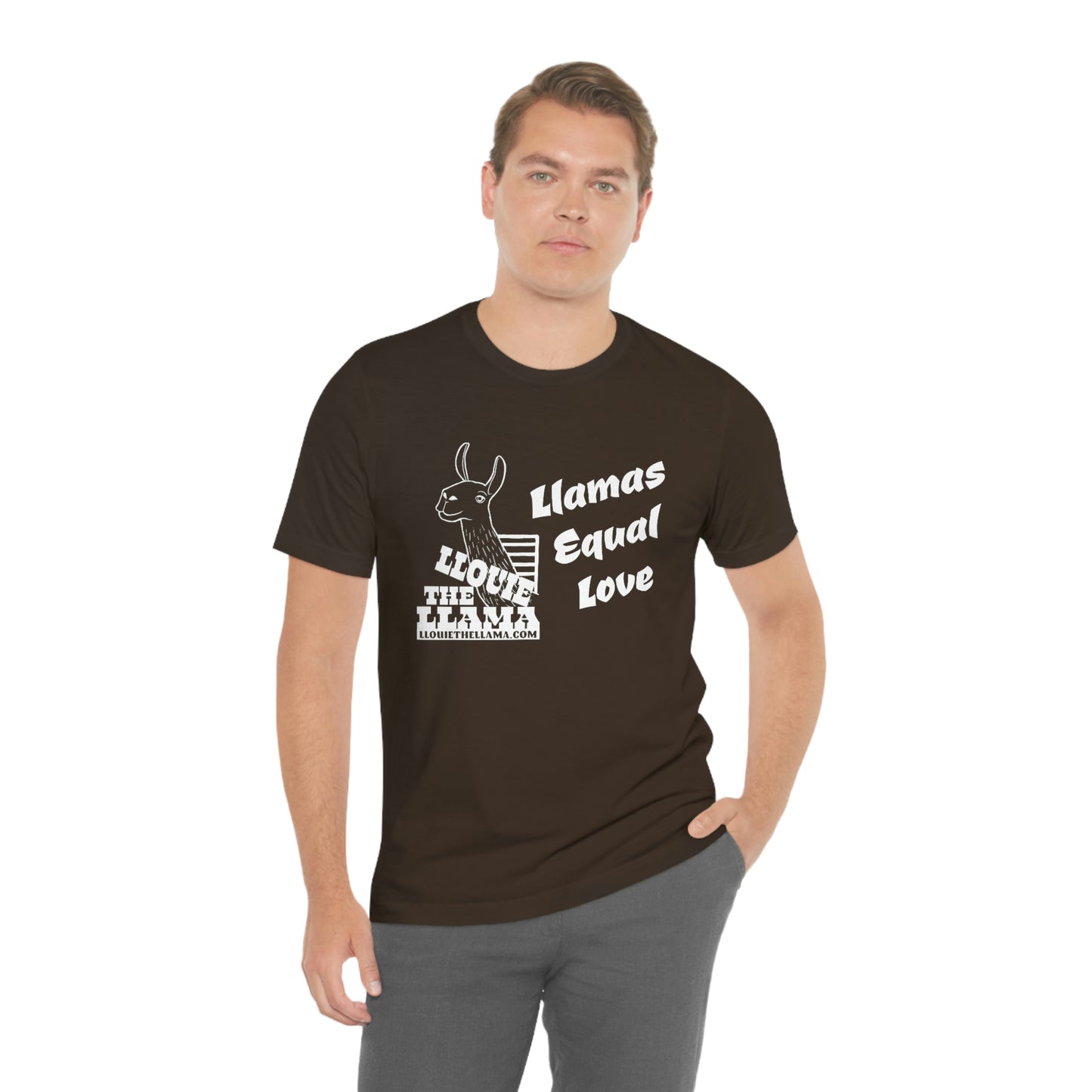 Llouie The Llama - Llamas Equal Love T-Shirt (White Print)