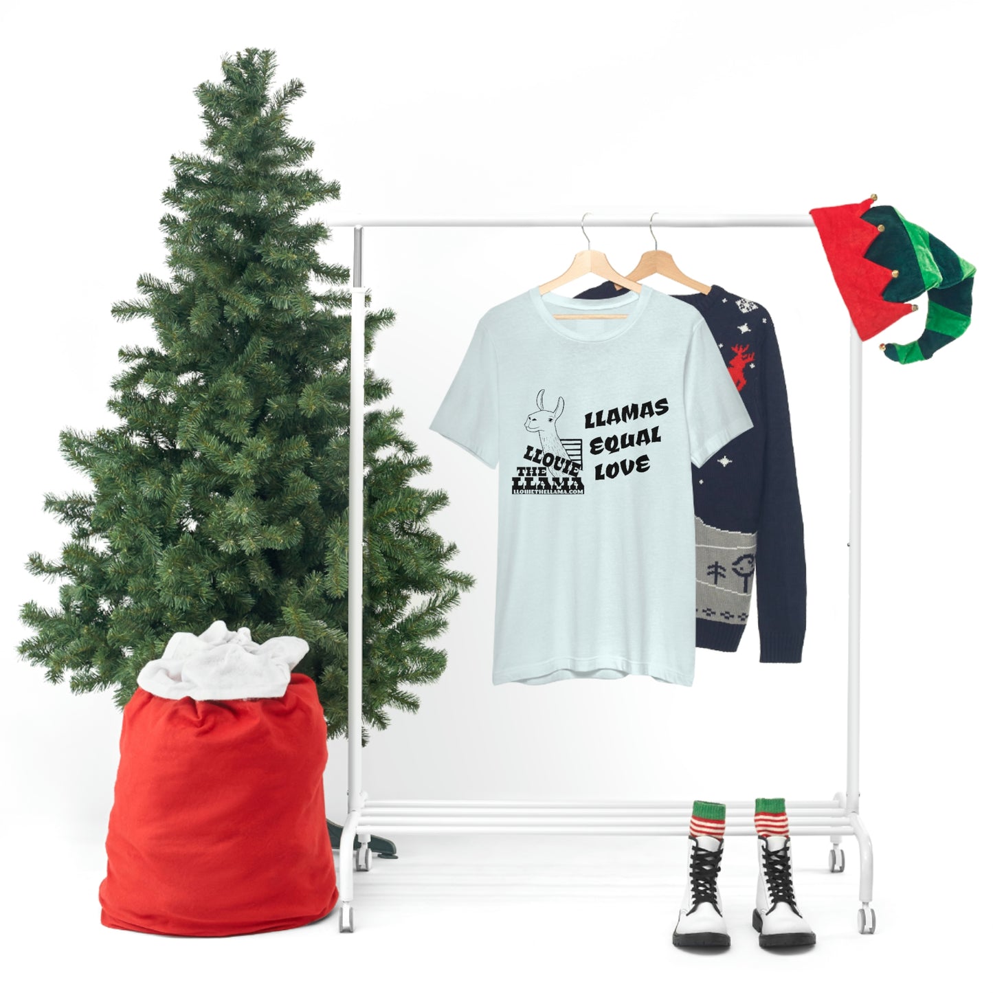 Llouie The Llama - Llamas Equal Love T-Shirt (Black Print)