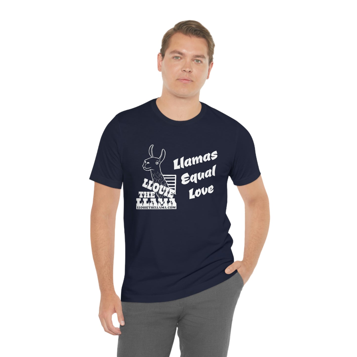 Llouie The Llama - Llamas Equal Love T-Shirt (White Print)