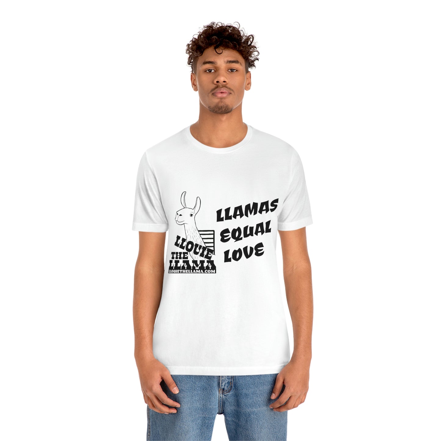 Llouie The Llama - Llamas Equal Love T-Shirt (Black Print)