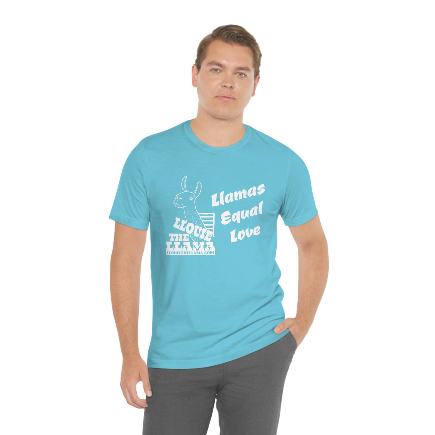 Llouie The Llama - Llamas Equal Love T-Shirt (White Print)