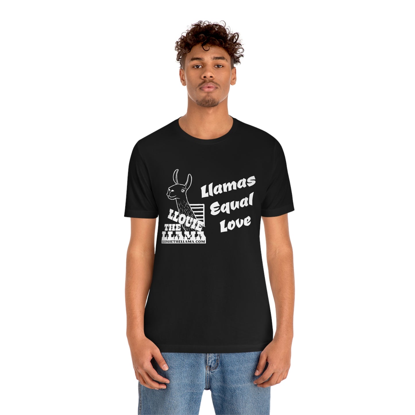 Llouie The Llama - Llamas Equal Love T-Shirt (White Print)