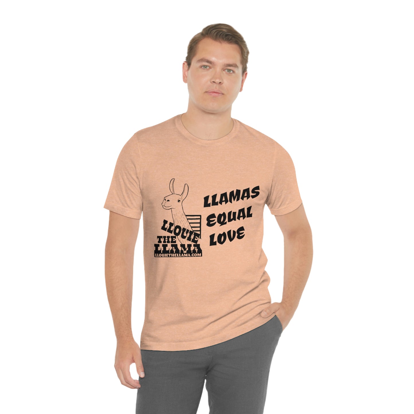 Llouie The Llama - Llamas Equal Love T-Shirt (Black Print)