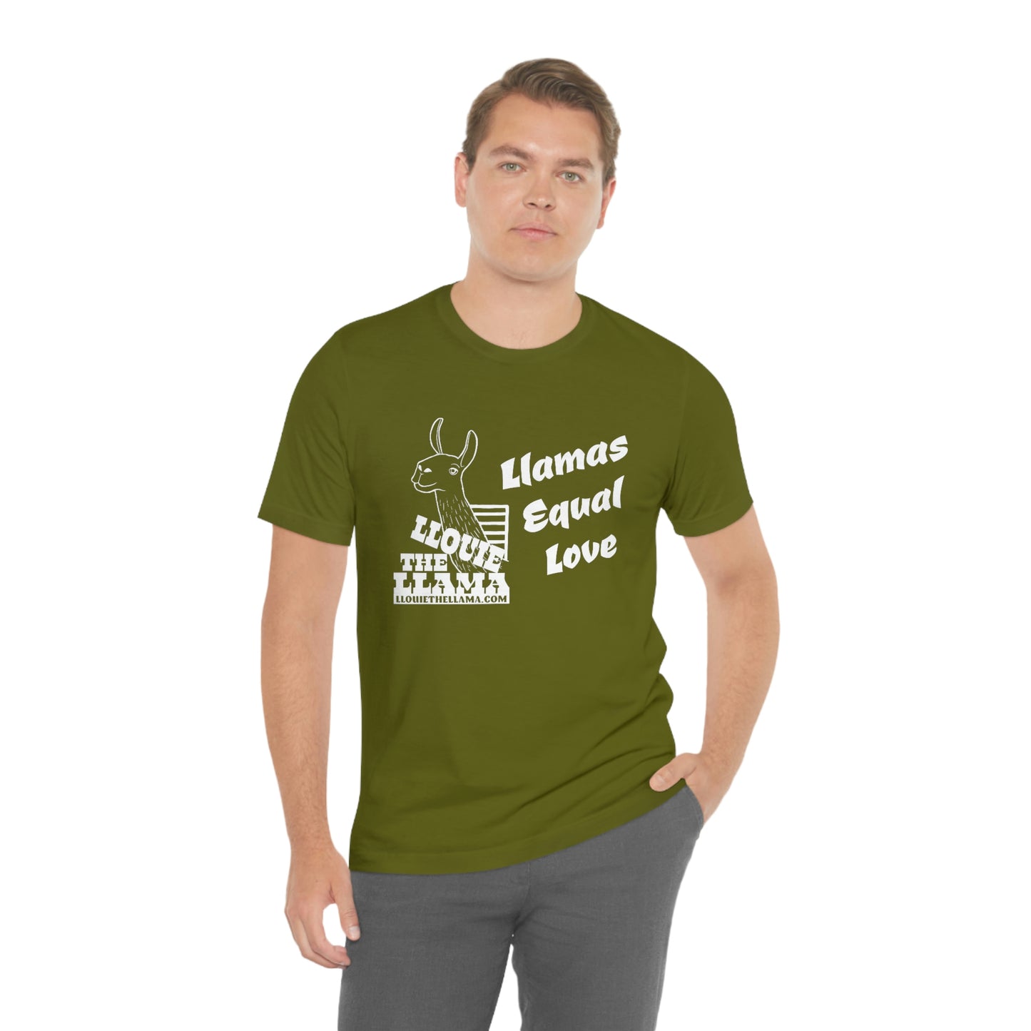 Llouie The Llama - Llamas Equal Love T-Shirt (White Print)