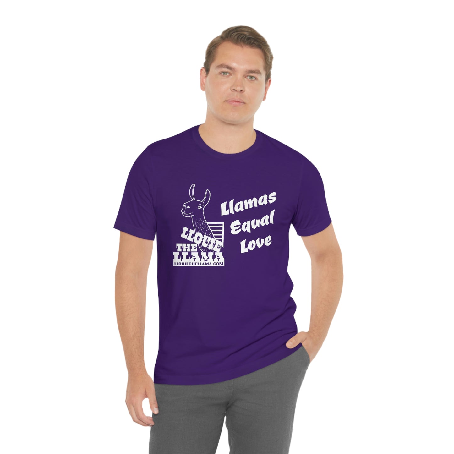Llouie The Llama - Llamas Equal Love T-Shirt (White Print)