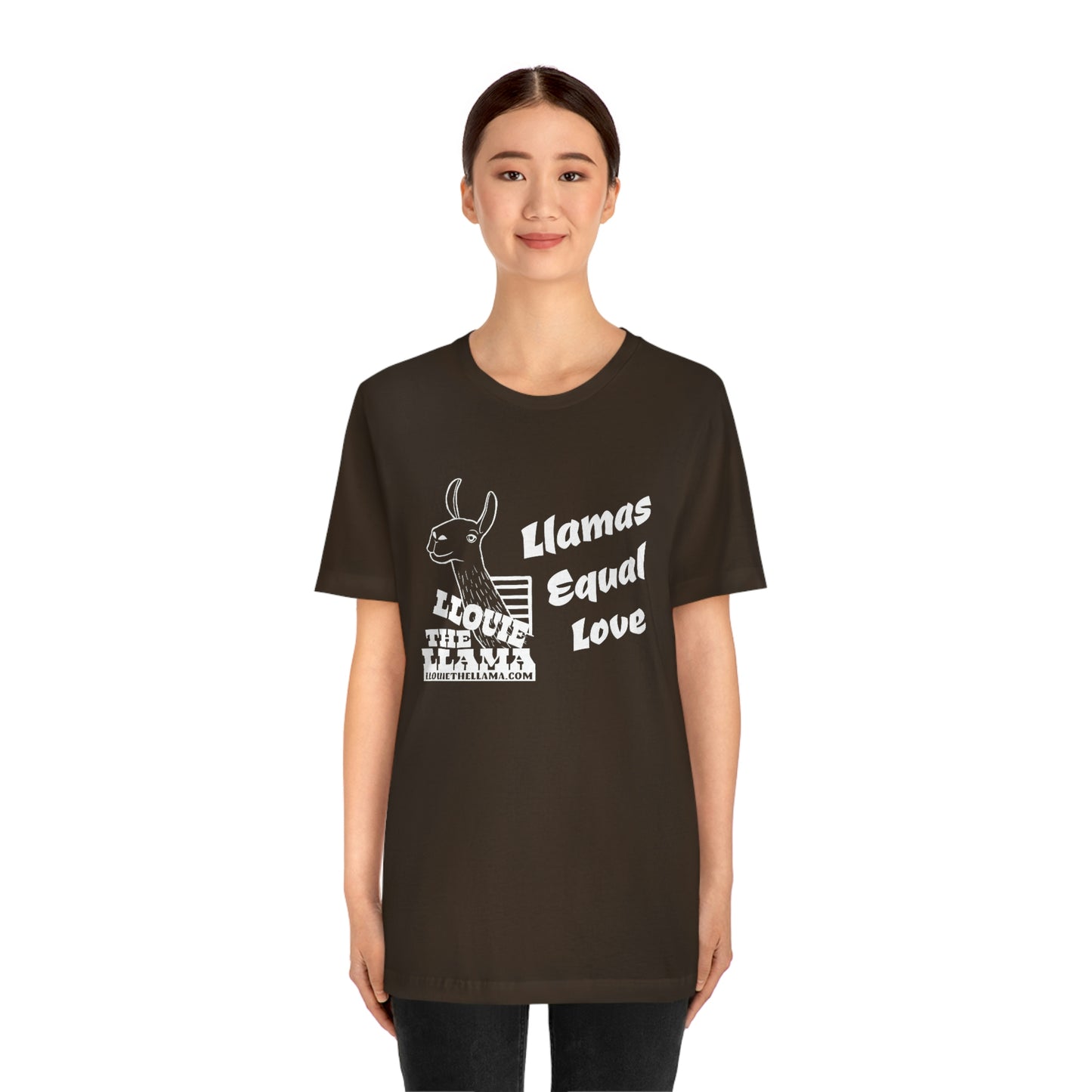 Llouie The Llama - Llamas Equal Love T-Shirt (White Print)