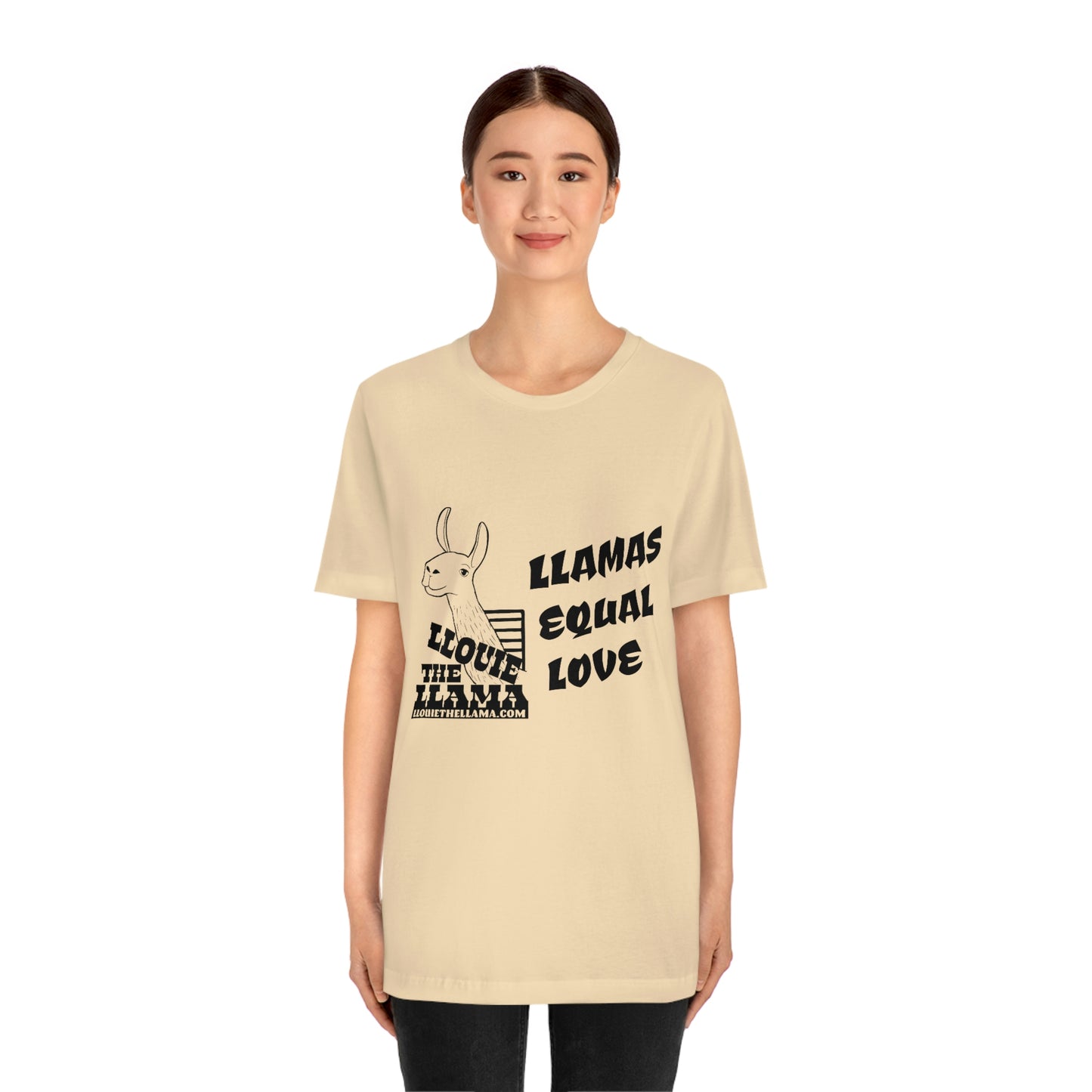 Llouie The Llama - Llamas Equal Love T-Shirt (Black Print)