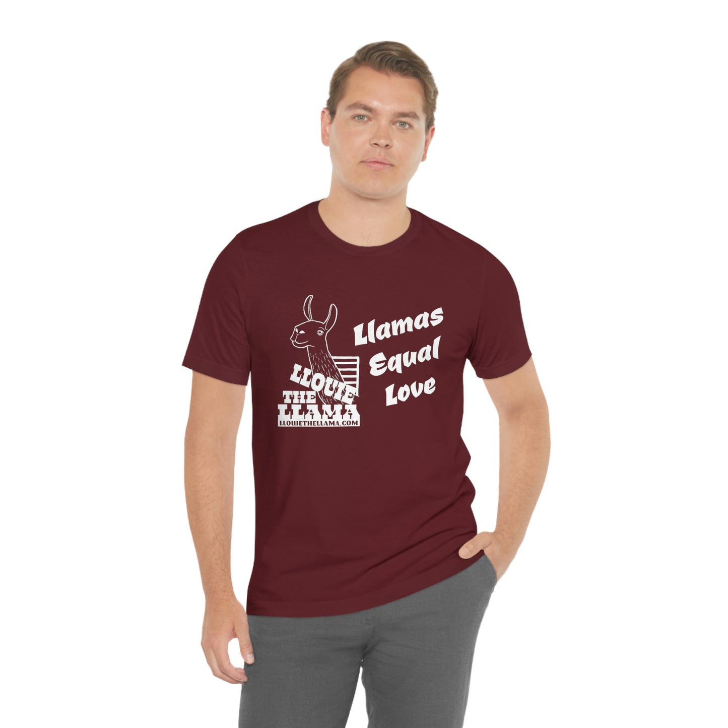 Llouie The Llama - Llamas Equal Love T-Shirt (White Print)
