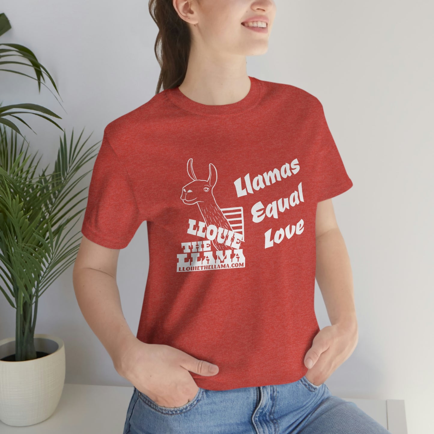 Llouie The Llama - Llamas Equal Love T-Shirt (White Print)