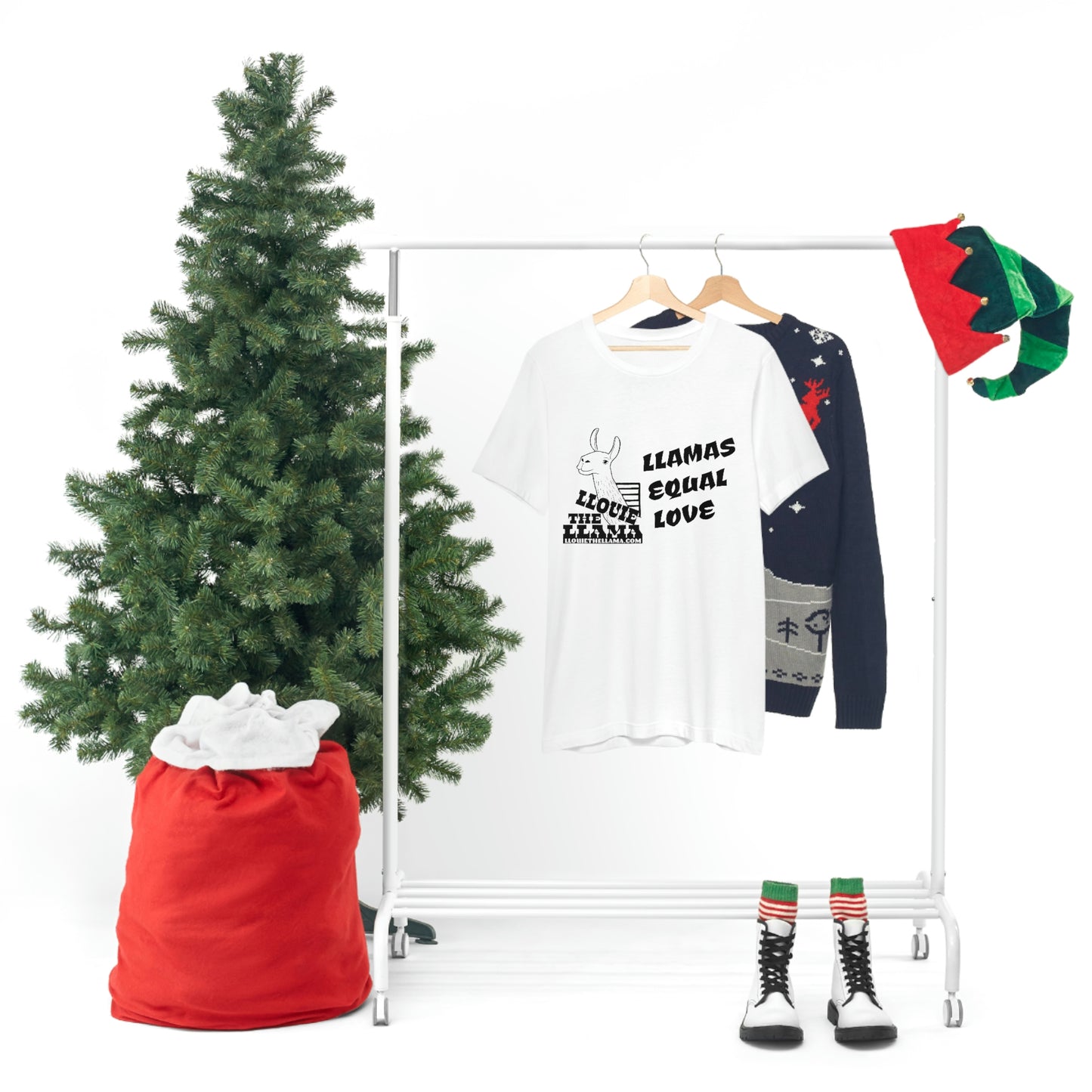 Llouie The Llama - Llamas Equal Love T-Shirt (Black Print)