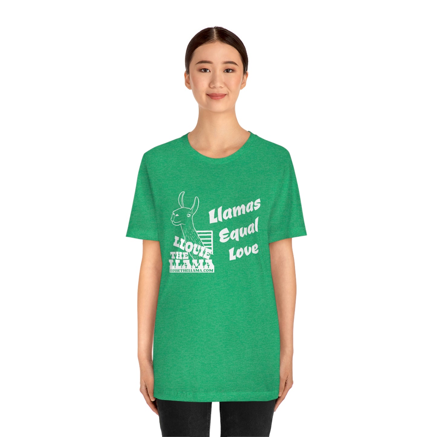 Llouie The Llama - Llamas Equal Love T-Shirt (White Print)
