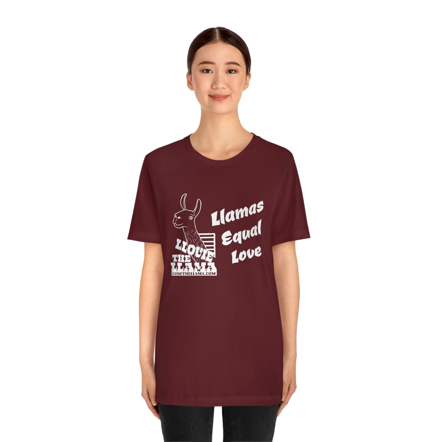 Llouie The Llama - Llamas Equal Love T-Shirt (White Print)
