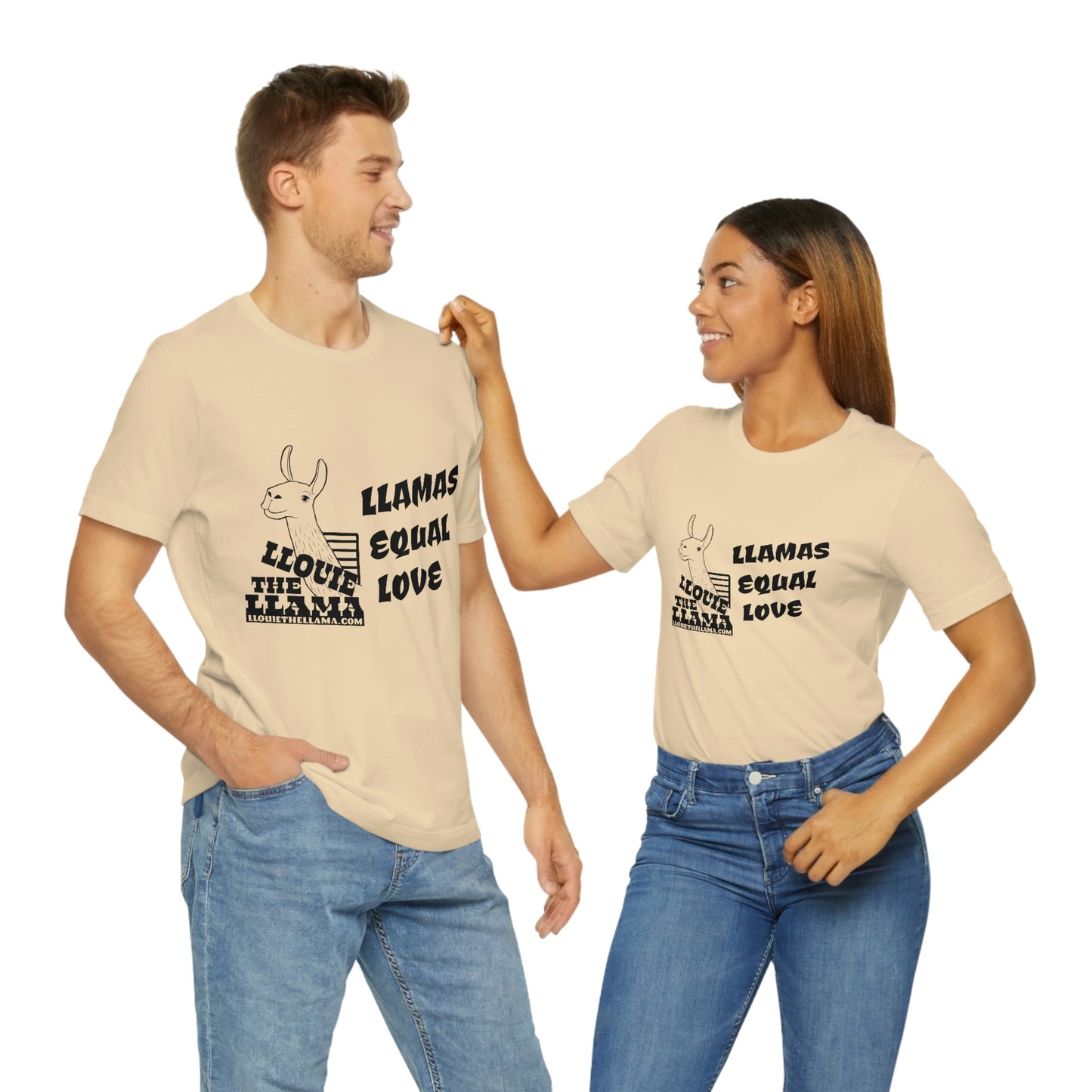 Llouie The Llama - Llamas Equal Love T-Shirt (Black Print)