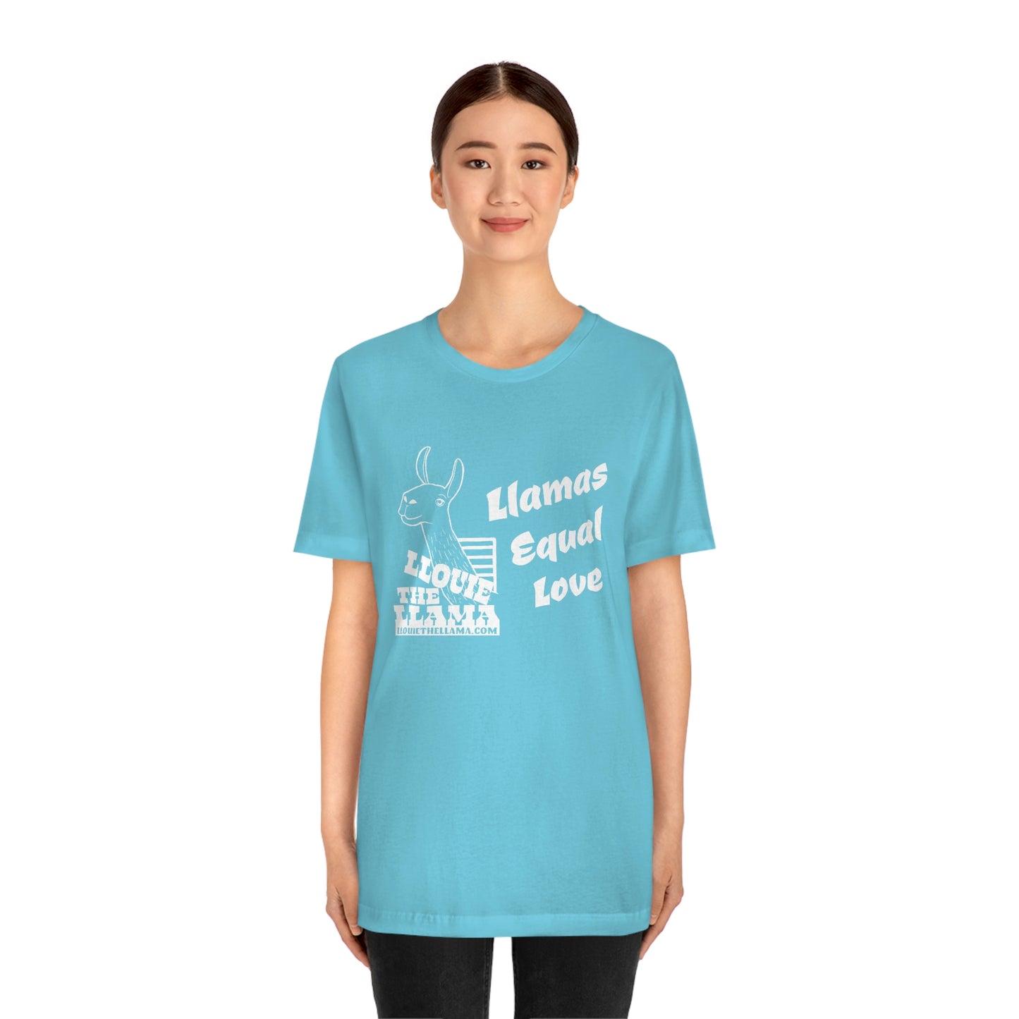 Llouie The Llama - Llamas Equal Love T-Shirt (White Print)