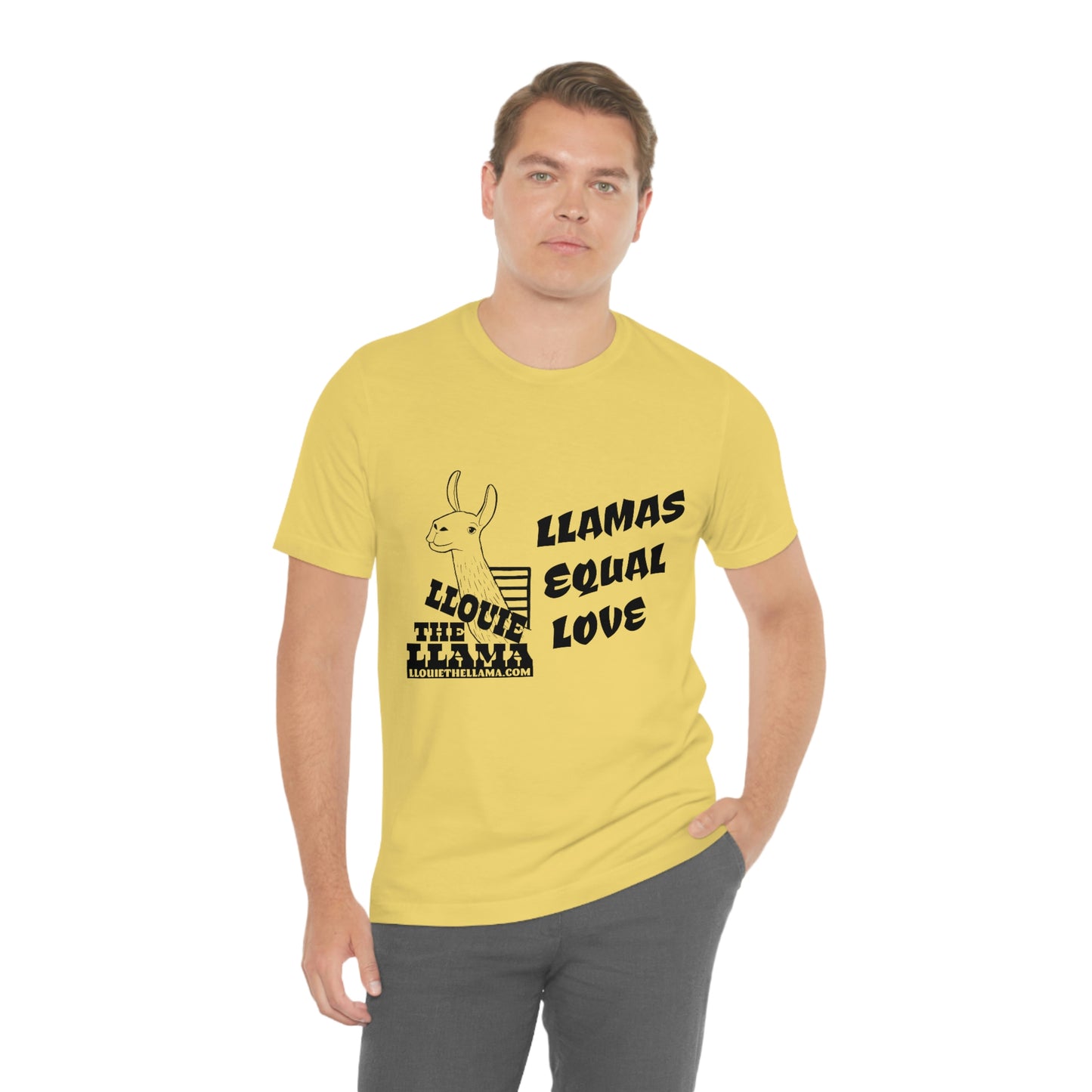 Llouie The Llama - Llamas Equal Love T-Shirt (Black Print)