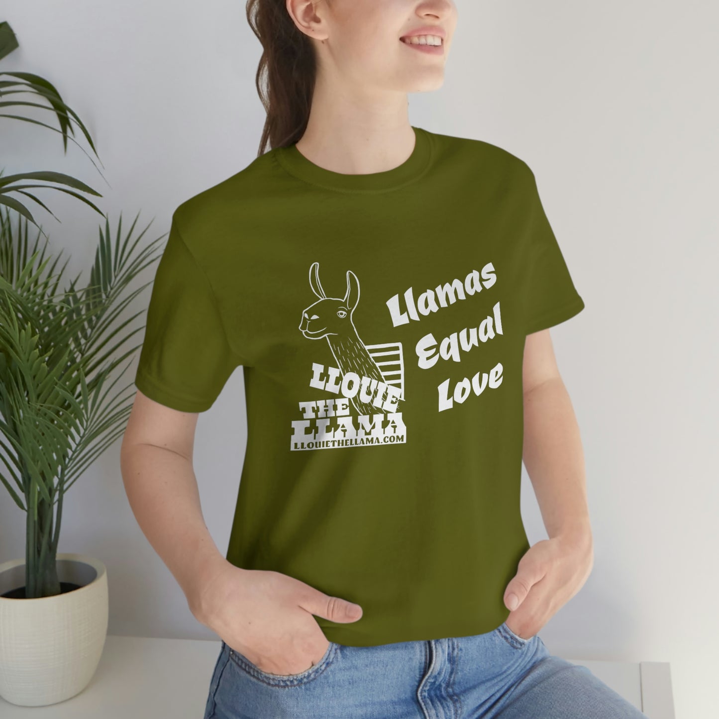 Llouie The Llama - Llamas Equal Love T-Shirt (White Print)
