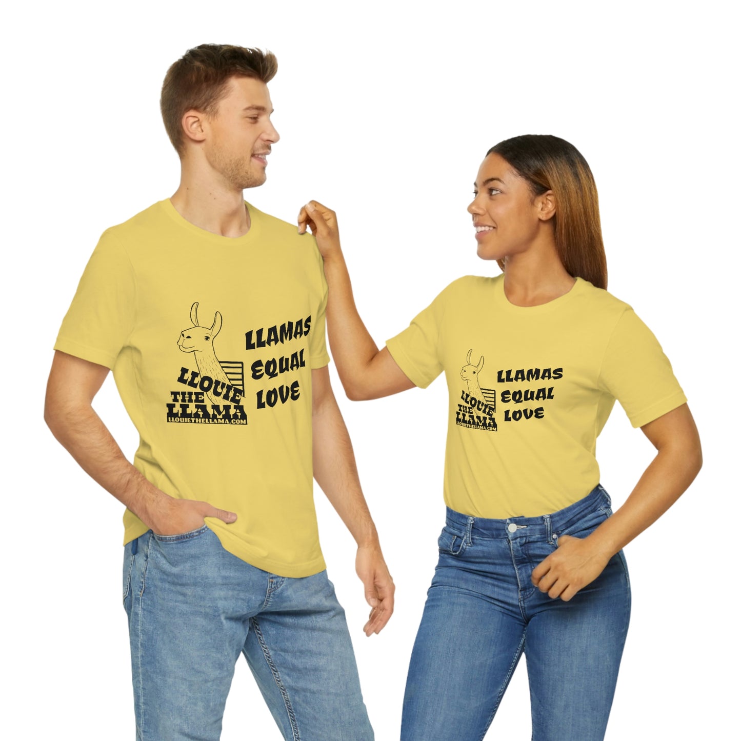 Llouie The Llama - Llamas Equal Love T-Shirt (Black Print)