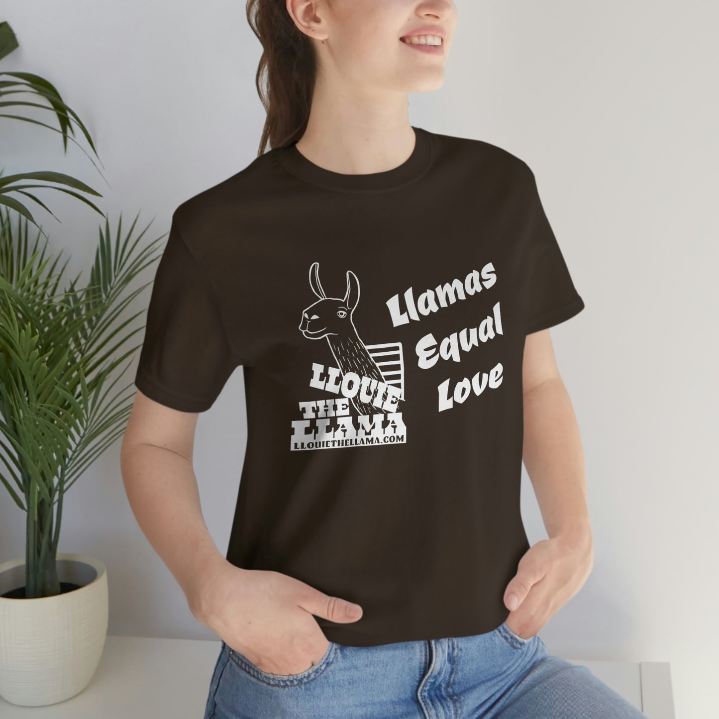Llouie The Llama - Llamas Equal Love T-Shirt (White Print)