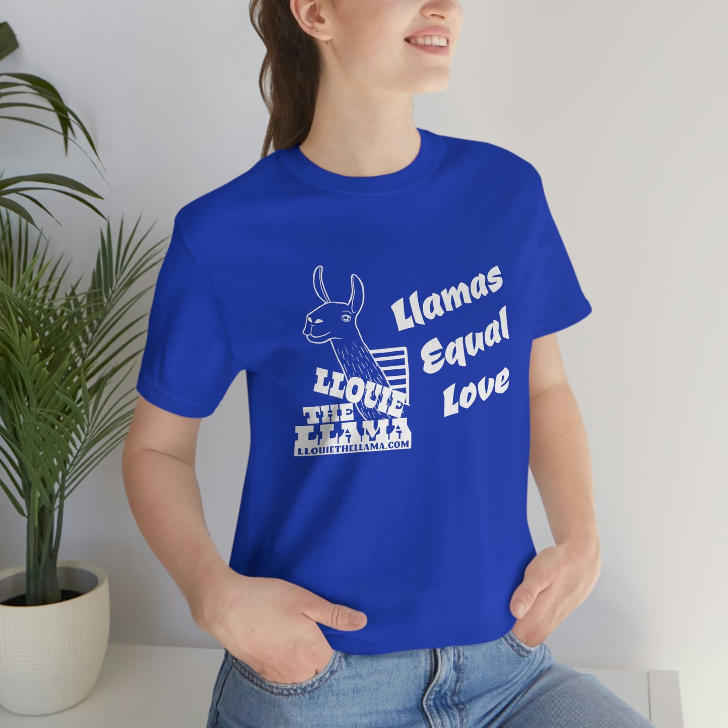 Llouie The Llama - Llamas Equal Love T-Shirt (White Print)