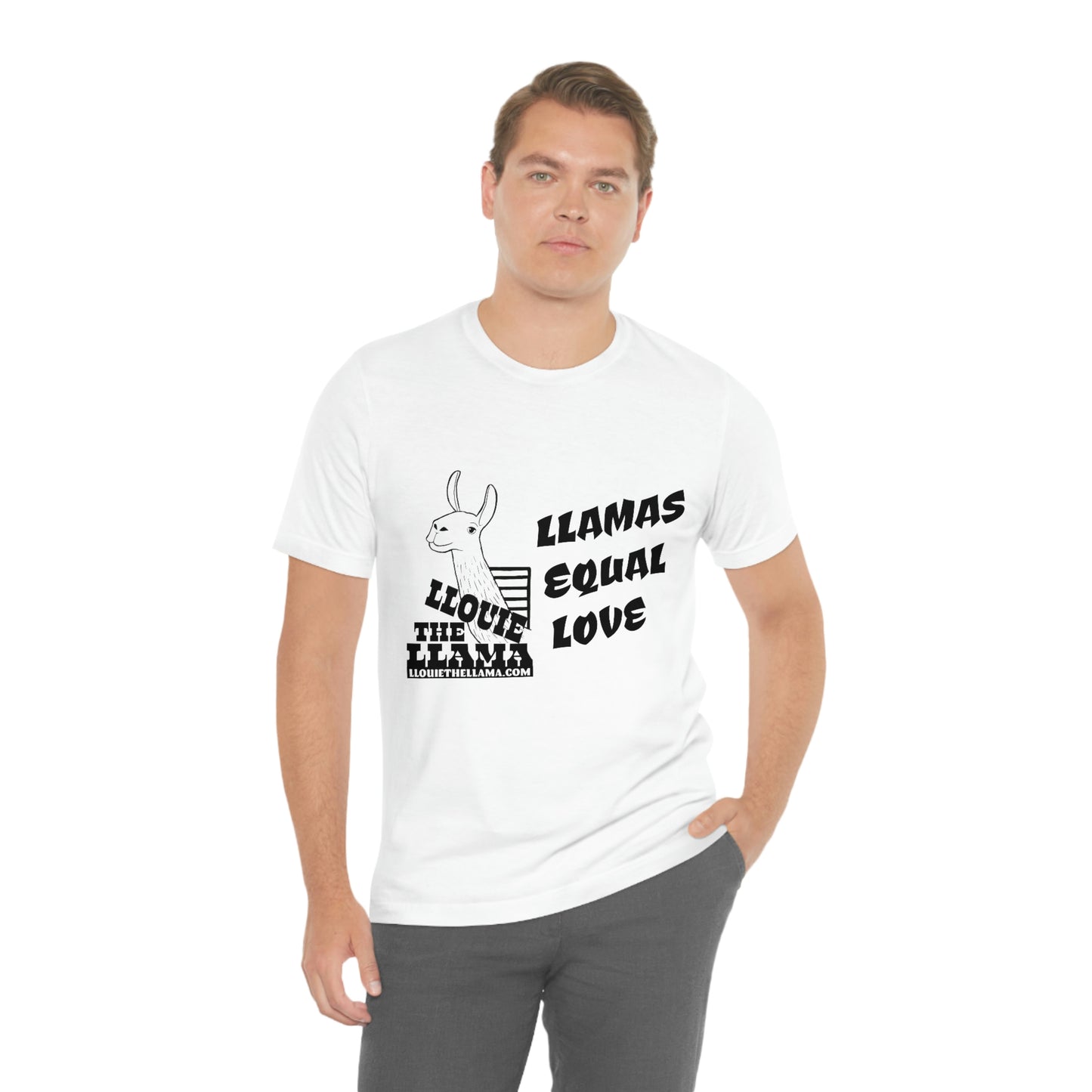 Llouie The Llama - Llamas Equal Love T-Shirt (Black Print)