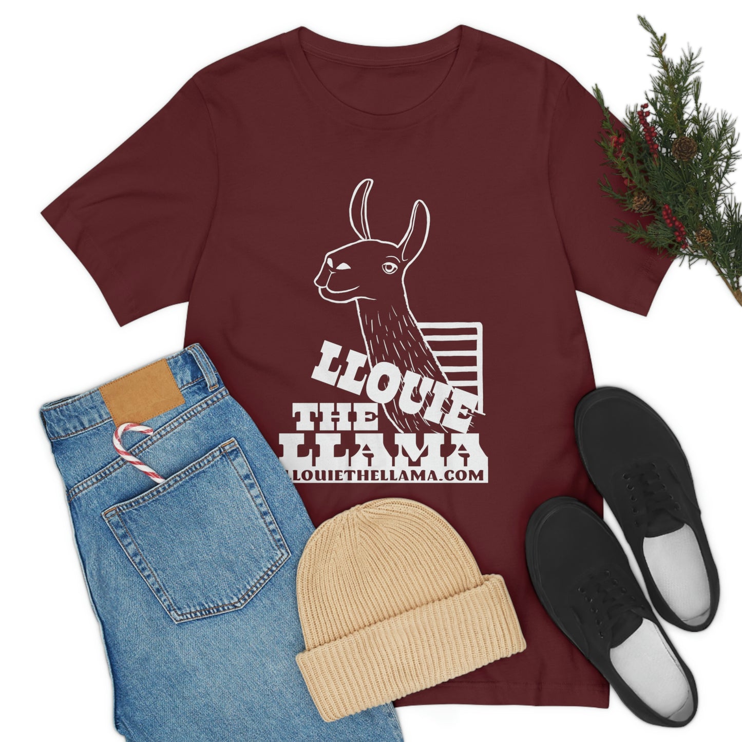 Llouie The Llama T-Shirt (White Print)