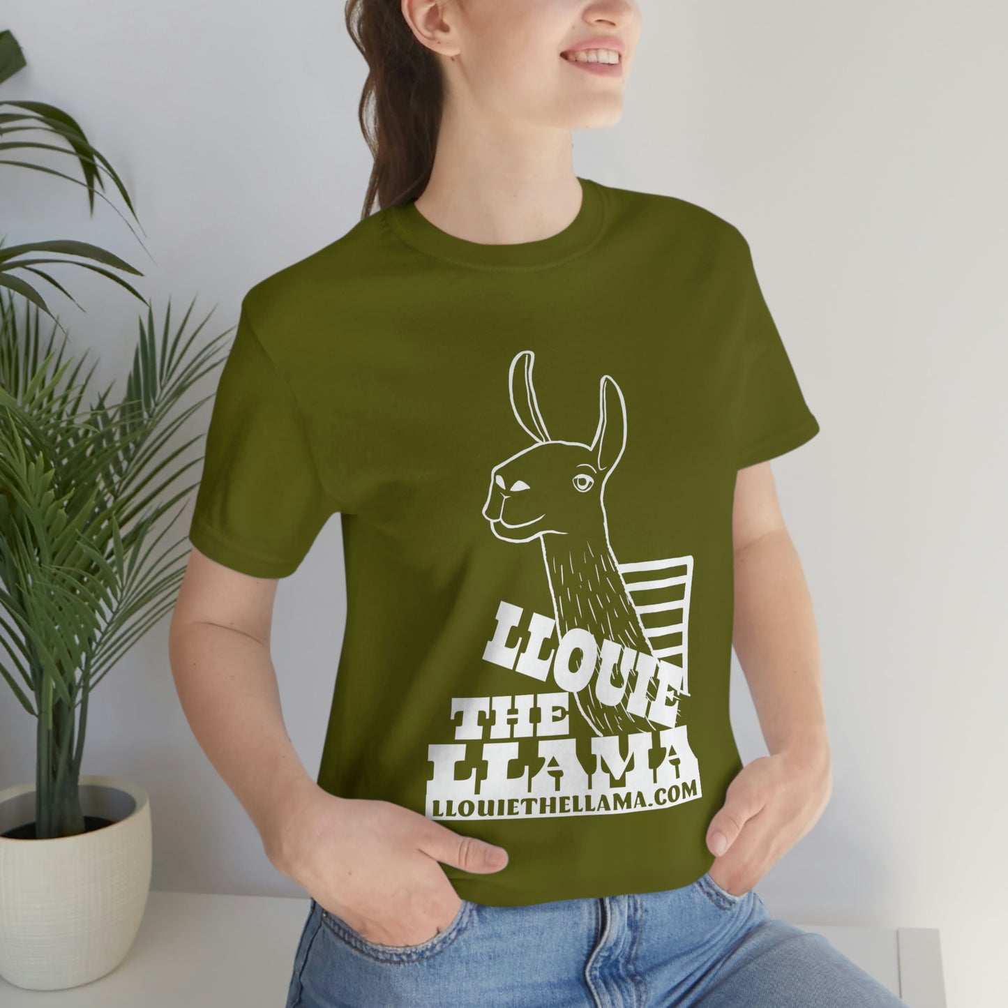 Llouie The Llama T-Shirt (White Print)