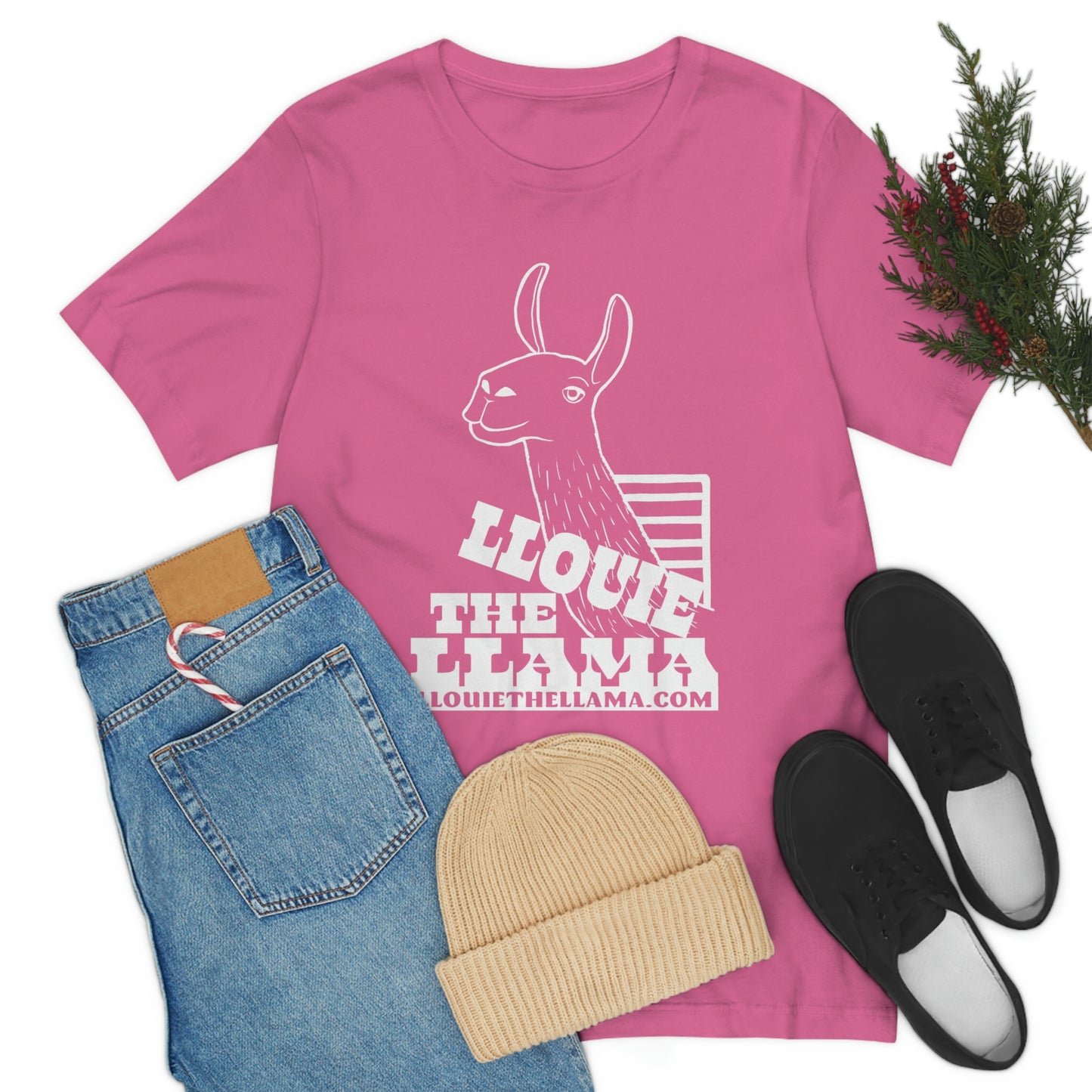 Llouie The Llama T-Shirt (White Print)