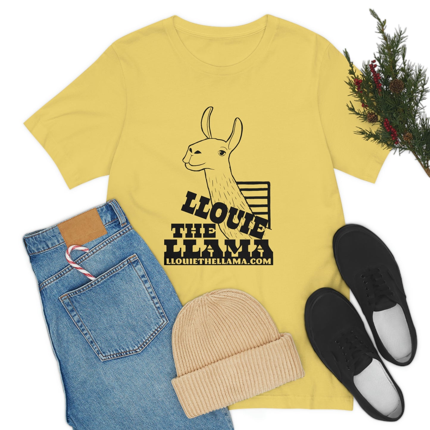 Llouie The Llama T-Shirt (Black Print)