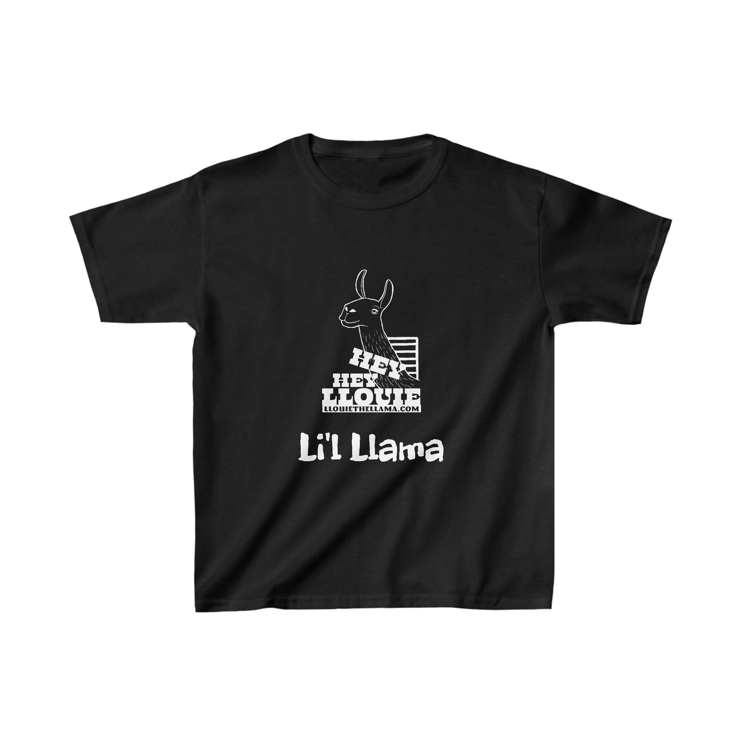 Hey Hey Llouie Li'l Llama Kid's T-Shirt (White Print)