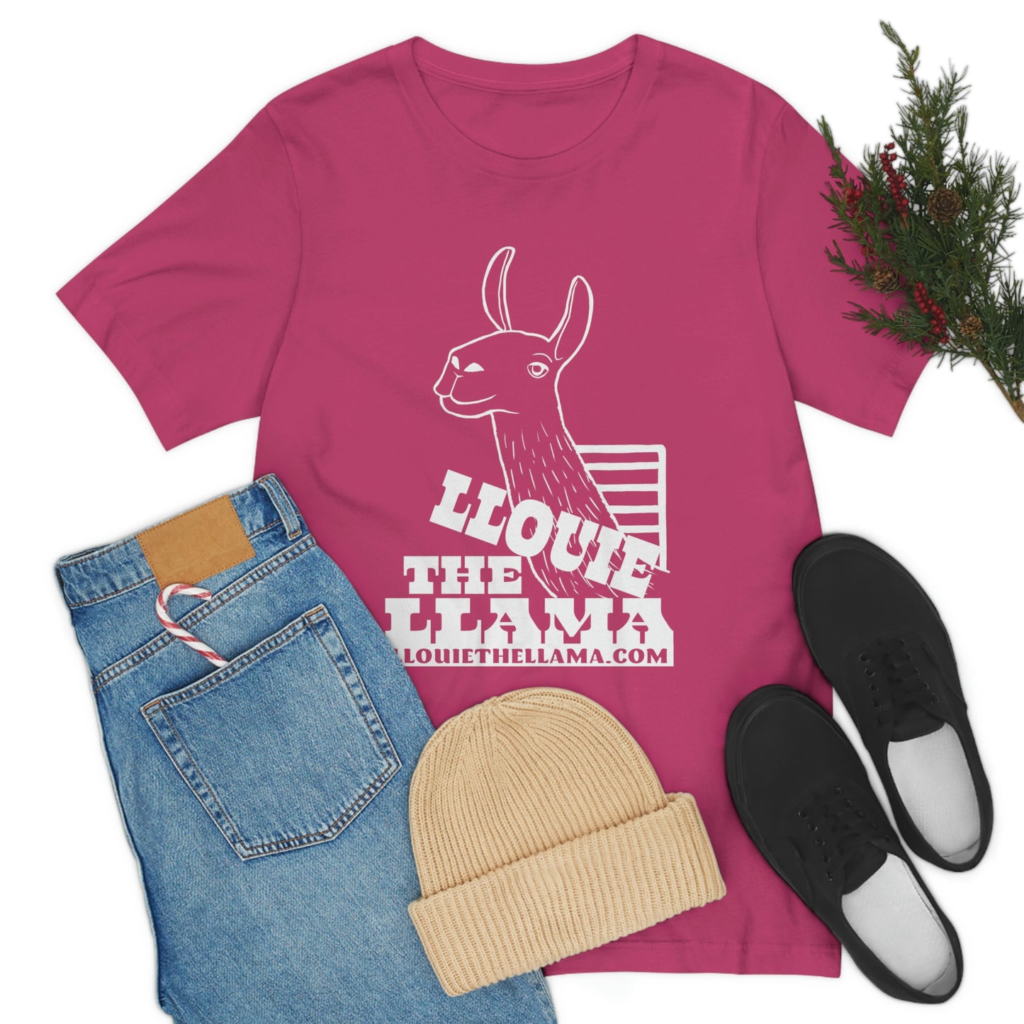 Llouie The Llama T-Shirt (White Print)