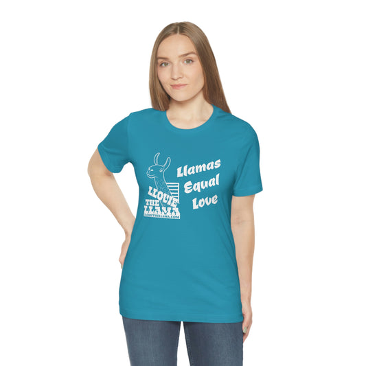Llouie The Llama - Llamas Equal Love T-Shirt (White Print)