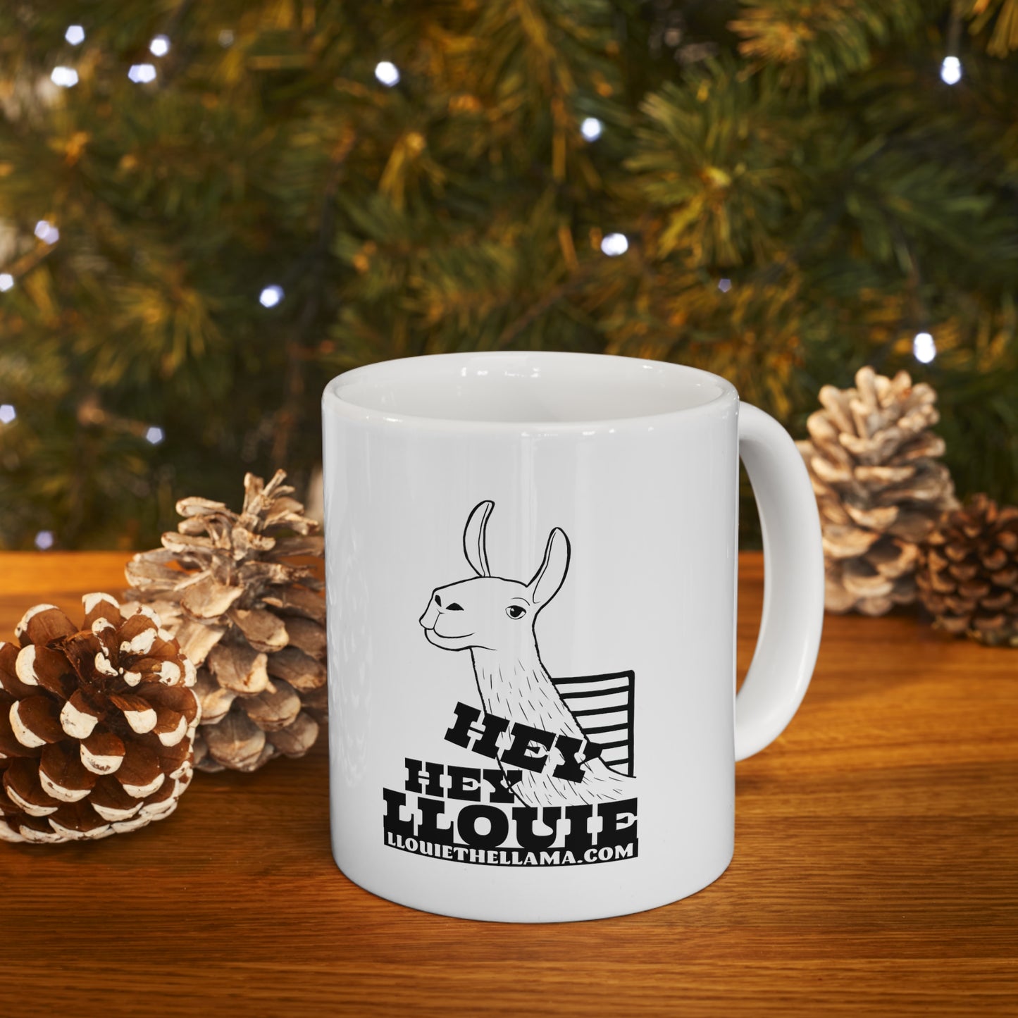 Hey Hey Llouie 11oz White Mug (Black Print)