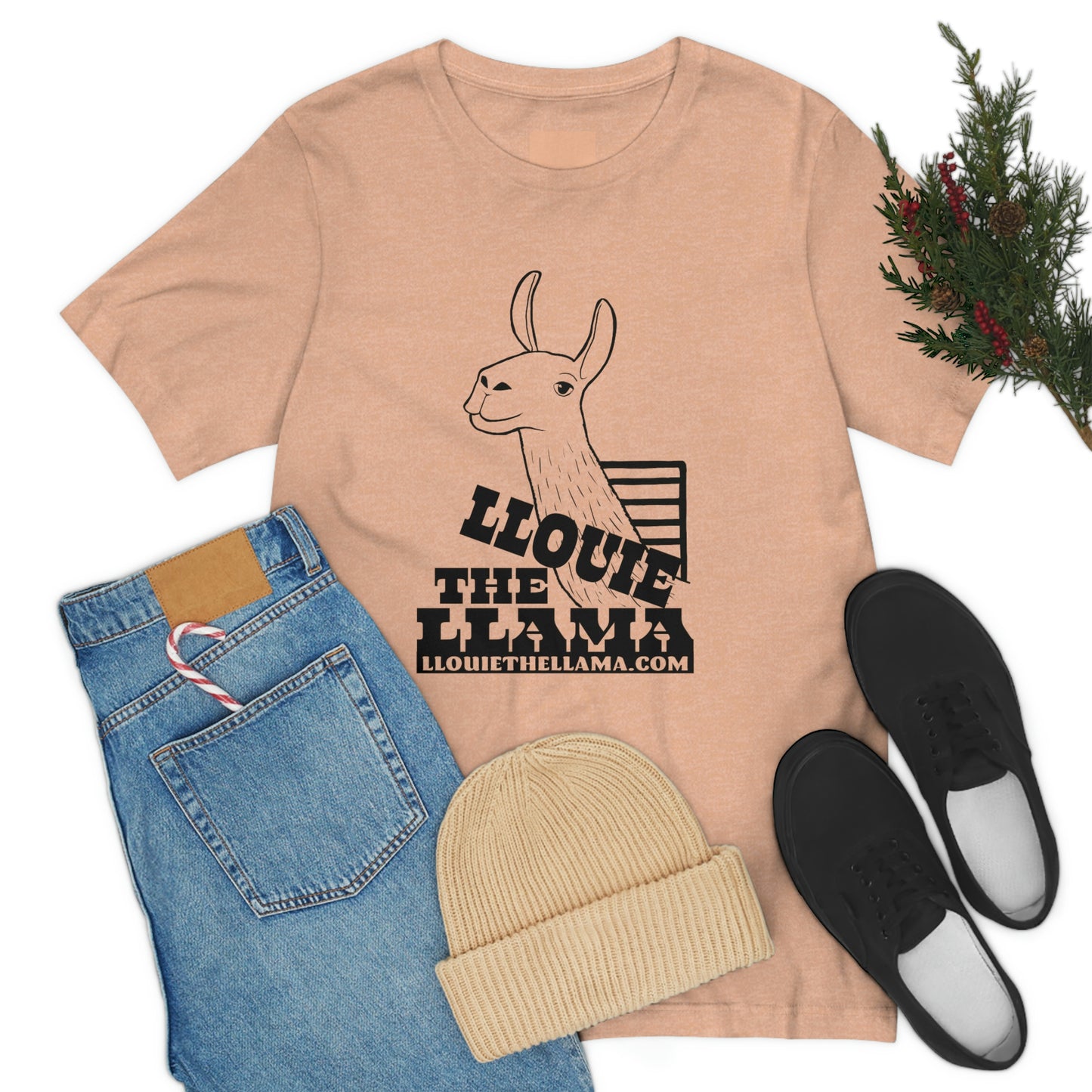 Llouie The Llama T-Shirt (Black Print)